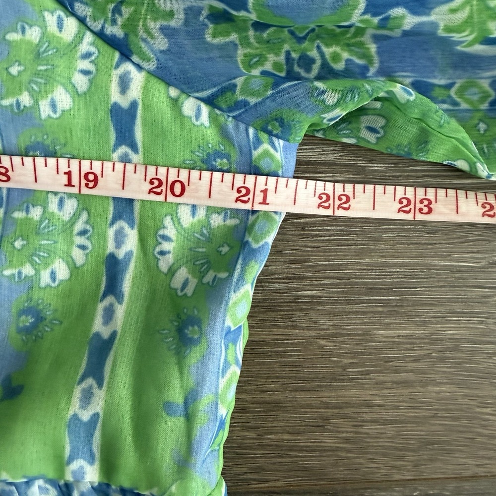 Gretchen Scott Borderline Dress Blue‎ Scarfy  Lined Medium Coquette Cottagecore - Picture 5 of 11